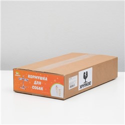 Подставка с мисками, 2×500 мл, высота 30 см, разборная с верхним фиксатором, хром