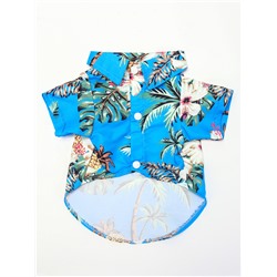 Рубашка для собак «Тропики», размер L, ДС 28, ОГ 36, ОШ 26 см, голубая