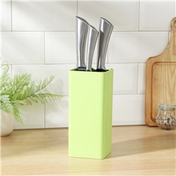 Подставка для ножей с наполнителем Доляна «Нежность», 10×22 см, цвет зелёный