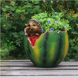 Декоративное кашпо для цветов «Арбуз», 14×17 см, полистоун