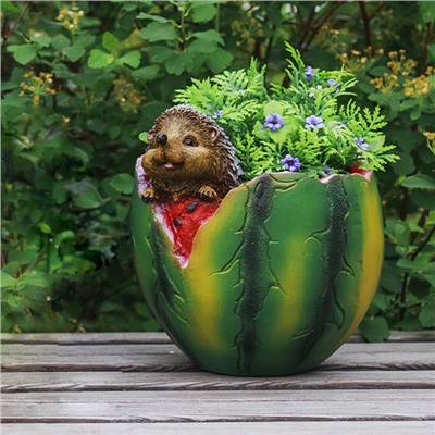 Декоративное кашпо для цветов «Арбуз», 14×17 см, полистоун