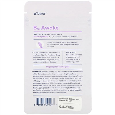 The Good Patch, B12 Awake, 4 Patches