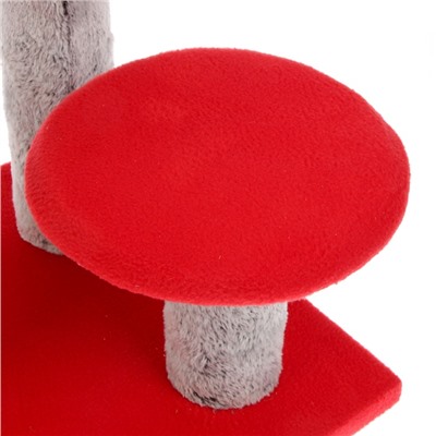 Когтеточка «Столбик» с двумя грибами, джут 43×36×31 см, МИКС ЦВЕТОВ