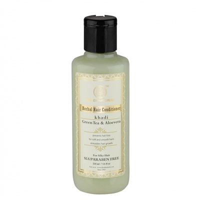 Khadi Natural Кондиционер для волос "Зеленый чай + Алоэвера" (без парабенов и СЛС) 210мл