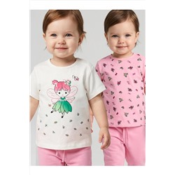 Джемпер детский трикотажный для девочек (футболка), 2 шт в комплекте PLAYTODAY, 1240073
