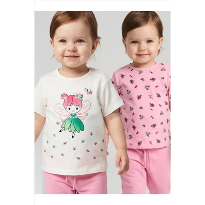 Джемпер детский трикотажный для девочек (футболка), 2 шт в комплекте PLAYTODAY, 1240073