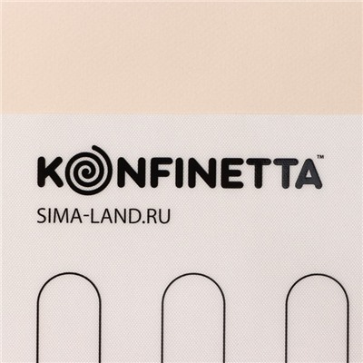 Коврик для выпечки армированный KONFINETTA «Эклер», силикон, 40×60 см, 0.4 мм, белый