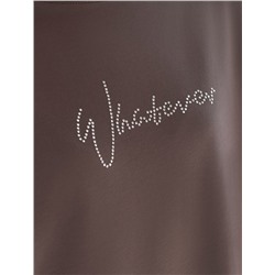 Футболка оверсайз с принтом стразами из премиального хлопка с эластаном