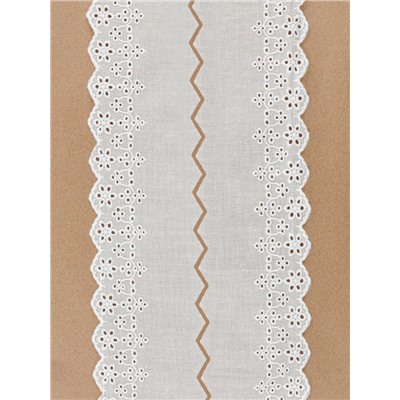 Кружево шитьё, 80 мм, 13.7±1 м, белое