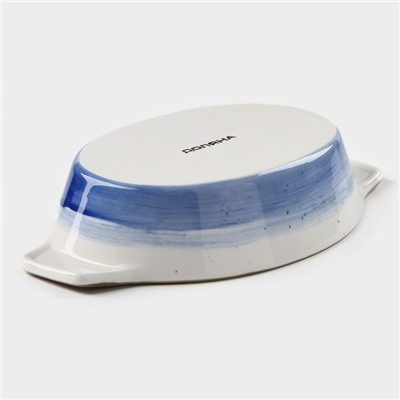 Форма для запекания Доляна «Космос», 500 мл, 22.5×13×4.5 см, овальная, фарфор, синяя