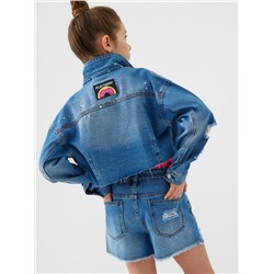 Шорты текстильные джинсовые для девочек