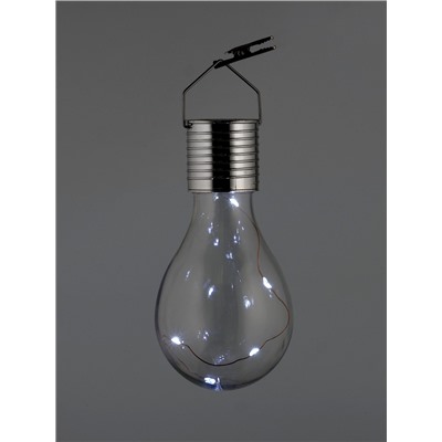 Садовый светильник «Лампочка», уличный, на солнечной батарее, 8×14×8 см, 5 LED, свечение белое