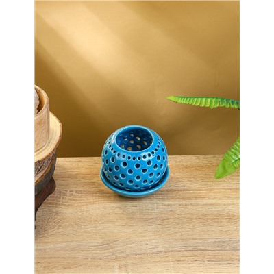 Подсвечник «Шар», 9.5×9.5×9 см, керамика, голубой