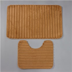 Коврики для ванной и туалета SAVANNA «Оливия», 2 шт., 40×50 см, 50×80 см, коричневые