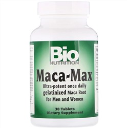 Bio Nutrition, Maca Max, 1,000 мг, 30 таблеток
