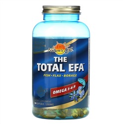 Health From The Sun, The Total EFA, омега-3, 6, 9, 1200 мг, 180 капсул