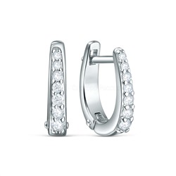 Серьги из серебра с фианитами родированные 11-2334р