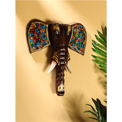 Сувенир интерьерный «Голова слона», 30×4×30 см, дерево