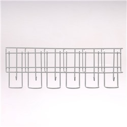 Подставка для зонтов настенная, с крючками, металл, 6.4×13×39 см, белая
