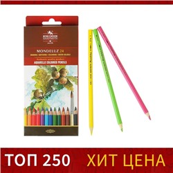 Карандаши цветные акварельные набор 24 цвета, Koh-I-Noor Mondeluz 3718