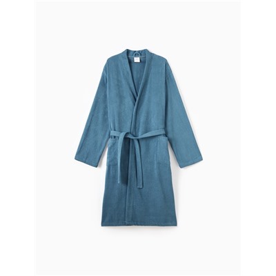 Халат мужской «Экономь и Я», размер 52-54, хлопок 100%, морская волна