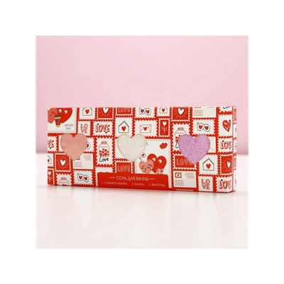 Соль для ванны Love, 3×100 г, Чистое счастье