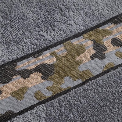 Полотенце махровое Love Life «Милитари» 70×130 см, 100% хлопок, 360 г/м², серое