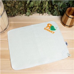 Набор для бани с принтом «Для любителей баньки», 3 предмета: шапка, коврик, рукавица, шерсть 30%, полиэфир 70%, светлый, «Банная забава»