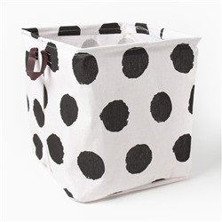 Корзина текстильная «Доляна», 32×32×32 см, белый/чёрный