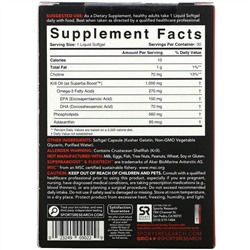 Sports Research, SUPERBA Boost Antarctic Krill Oil with Astaxanthin, 1,000 mg, 30 Softgels