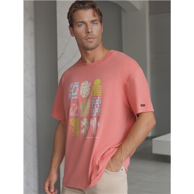 Свободная футболка  с авторским принтом