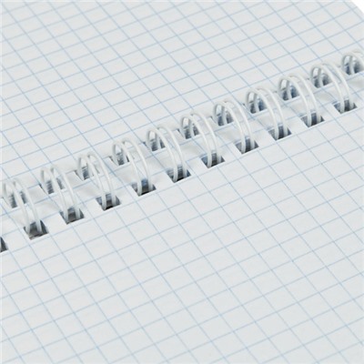 Блокнот на спирали А5 60л клетка Синий для конференций 8589 BG