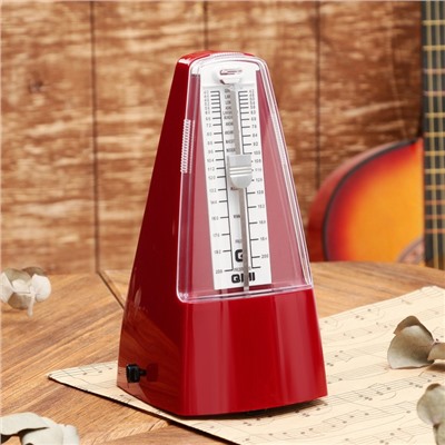 Метроном механический Gleam, коричневый, 40-408 ударов в минуту, 21×10×12 см