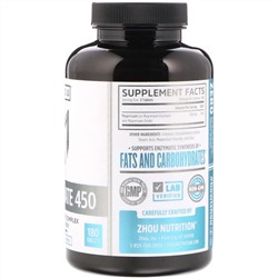 Zhou Nutrition, Магния глицинат 450, 450 мг, 180 таблеток