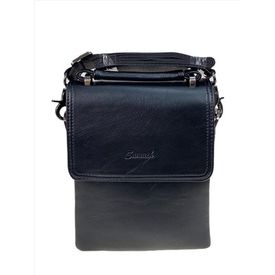 Мужская сумка планшет из натуральной кожи  цвет черный