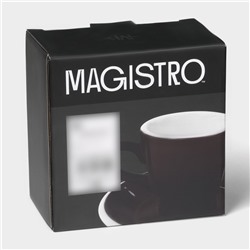 Кофейная пара Magistro Coffee time, чашка 80 мл, блюдце d=12.5 см, фарфор, коричневая