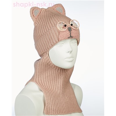 01-48-H Балаклава-шлем для девочки флис (50-52)