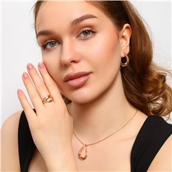 Комплект ювелирной бижутерии Дубайское золото, серьги, кулон и кольцо 18 р, покрытие: позолота, арт.213.631-18