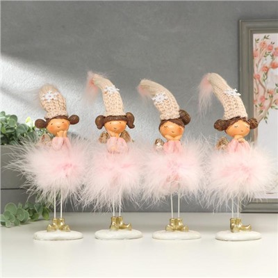 Фигурка полистоун «Ангелочек-девочка в розовой пуховой юбке», 32×5.5×7 см, МИКС