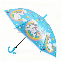 Зонт детский "Радужная единорожка" (цвет голубой) (50см.)