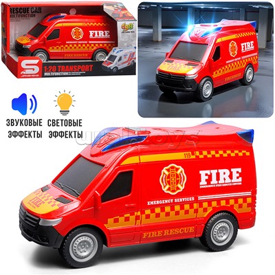 Машина "Пожарная служба" 1:20 (свет, звук) в коробке