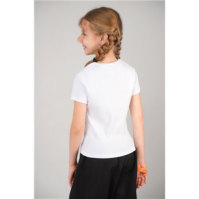 Футболка для девочки в рубчик из рибаны Happyfox