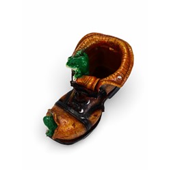 Декоративное кашпо для цветов «Ботинок с лягушками», 24×14×14 см, полистоун