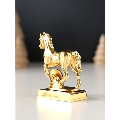 Фигурка металл «Лошадь» с монеткой и пожеланием «Удачи», 5.5×2.5×6 см