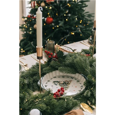 Блюдо для запекания новогоднее Доляна «Приближение чуда», 28.8×25×4.3 см, белое