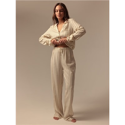 Пижама женская (рубашка, брюки) SL HOME Linen, размер 40-42
