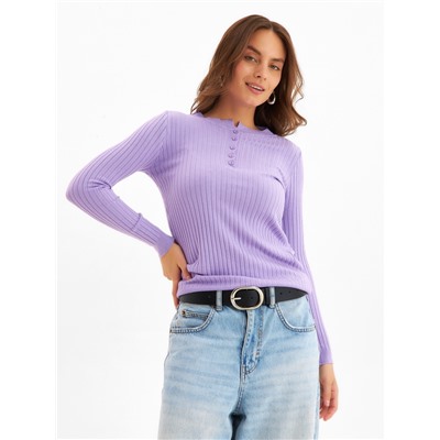 Джемпер женский на пуговицах MINAKU, сиреневый, размер 42-44