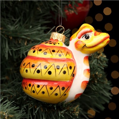 Ёлочный игрушка фарфоровая «Шар. Змей красный», 10 см