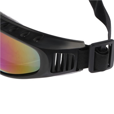 Очки для езды на мототехнике, стекло хамелеон, чёрные