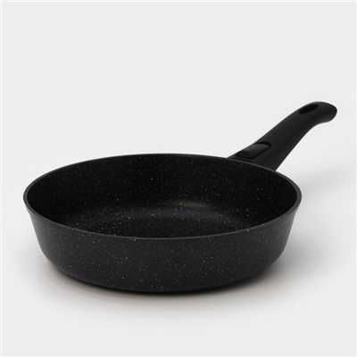 Сковорода Доляна «Элит», d=26 см, съёмная ручка, стеклянная крышка, антипригарное покрытие, алюминий, чёрная